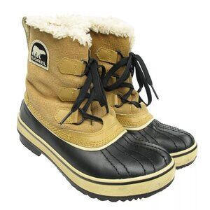 Sorel NL1631-280 Tivoli Leather Beige Insulated Waterproof Snow Boots Women's 7